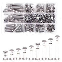 Witlans Chicago Binding Screws Assorted Kit,90 Sets 304 Stainless Steel Phillips Chicago Screw Binding Post Screw Kit for DIY Leather Decoration Scrapbook Photo Albums Bookbinding(9 Sizes)