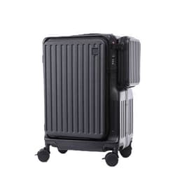 ZMY Carry On Luggage, PC Hardside Travel Suitcas with Spinner Wheels, Hard Shell Suitcase Expandable Luggage with USB Port (Black, Carry-On 20-Inch)