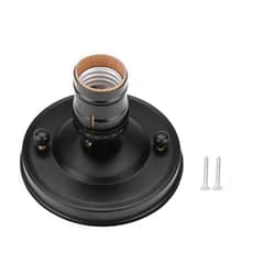 SWOQ Ceiling Light Base Holder, Pendant Lamp Base Holder E26/E27 for Restaurant for Dining Room(Black)