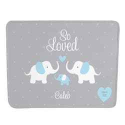 Let's Make Memories Personalized So Loved Baby Blanket - Welcome Newborn - Celebrate New Baby-Cozy Blanket - for Nursery - Blue - 30