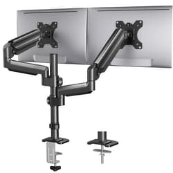 HUANUO Dual Monitor Mount up to 32 inches Screens, Taller Monitor Stand Hold 19.8lbs, Dual Monitor Arm Desk Mount Easy Adjustable with Tilt, Swivel, Rotation, VESA 75/100mm