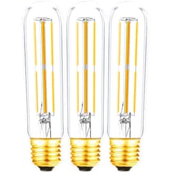 Leools T10 Led Bulb,Dimmable Tubular Vintage LED Edison Bulbs 6W,Equivalent 60 Watt,600LM,Warm White 2700K,Clear Glass,E26 Base Bulb, for Cabinet Display Cabinet etc,3 Pack.