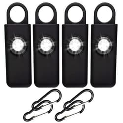 Spartan Defense The Original Self Defense Siren Personal Safety Alarm for Women, Men, Kids, Elderly - SOS LED Strobe Light - Air Travel/TSA Friendly - Emergency Safe Key Chain Device, Pocket Size - 4 Units