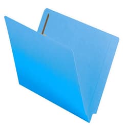 Smead End Tab Fastener File Folder, Shelf-Master® Reinforced Straight-Cut Tab, 2 Fasteners, Letter Size, Blue, 50 per Box (25040)