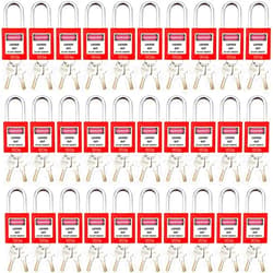 SAFBY Lockout Tagout Lock 30pcs Key Alike OSHA Loto Safety Same Padlocks for Lock Out Tag Out Stations and Devices Red (30 PCS Same Number)