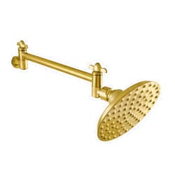 Kingston Brass CK135K7 Victorian 5-1/4-Inch Round Raindrop Brass Shower Head with 10-Inch High-Low Adjustable Shower Arm in Brushed Brass