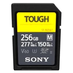 Sony TOUGH-M series SDXC UHS-II Card 256GB, V60, CL10, U3, Max R277MB/S, W150MB/S (SF-M256T/T1), Black