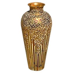 DecorShore Tall Mosaic Glass Flower Vase - Decorative Floor Vase for Pampas Grass and Flowers - Centerpiece Vase for Home Decor - Perfect for Table Centerpieces and Decorative Vases - Multi Golden Sands