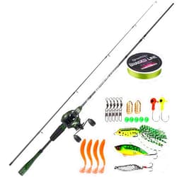 Sougayilang Fishing Rod Combos, IM6 Graphite 2Pc Blanks, Anti-Reverse Spinning&Casting Reel, Stainless Steel Guides- Casting 6'0