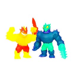 Heroes of Goo Jit Zu Meteor Madness Versus Pack, Flame Blazagon Versus Cacticus in The Ultimate Showdown, with Meteor Battle Gauntlet Weapons, Stretch Their Bodies 3 Times Their Size