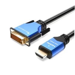 BlueRigger HDMI to DVI Cable (25FT, High-Speed, Bi-Directional Adapter Male to Male, DVI-D 24+1, 1080p, Aluminum Shell) - Compatible with Raspberry Pi, Roku, Xbox One, PS5/PS4, Graphics Card