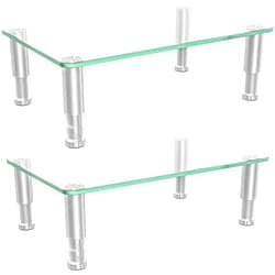Hemudu 2 Pack Computer Monitor Riser with Height Adjustable Multi Media Desktop Stand for Flat Screen LCD LED TV, Laptop/Notebook/Xbox One