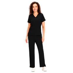 COZYFIT Scrubs for Women - V Neck Top and Bootcut Cargo Straight Pants with 12 Pockets