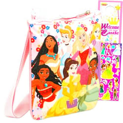 Disney Princess Crossbody Purse for Kids - Handbag Bundle with Crossbody Bag for Girls Featuring Belle, Cinderella, Moana, More Plus Stickers | Disney Princess Accessories Multicolor