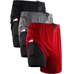 NELEUS Men's 2 in 1 Running Shorts with Liner,Dry Fit Workout Shorts with Pockets