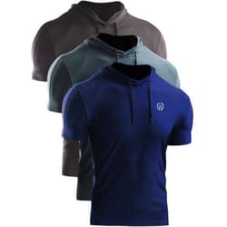 NELEUS Men's Dry Fit Performance Athletic Shirt with Hoods
