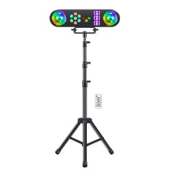 Telbum DJ Lights with Stand, 5 in 1 Party Bar Light Set with Rotating Ball, Strobe, UV, Colorful LED Par Light and Pattern, Sound Activated DJ Lighting System for Disco Stage Gig Band Wedding