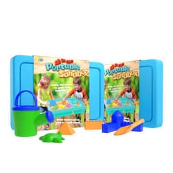Lollipop Portable Sandbox - Bring The Beach to Your Backyard - Sand Sensory Table with Lid and Toys