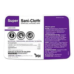 PDI Super Sani-Cloth Germicidal Disposable Wipe - Fast 2-Minute Contact Time, Great for High-Touch Surfaces and Devices - Large Canister, 6 in. x 6.75 in.
