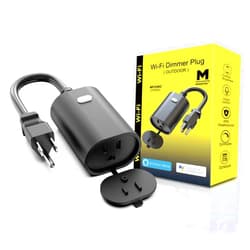 Minoston WiFi Dimmer Plug Outdoor Smart Outlet Compatible with Alexa and Google Assistant, IP65 Waterproof for Dimmable String Lights, No Hub Required, Max Power 400W, ETL and FCC listed(MP22WD)