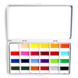 Fuumuui 24-Color Opaque Semi-Moist Watercolor Set – High-Saturation Bright Colors Art Supplies with Strong Coverage and Rich Pigments for Artists Beginner Painters Amateur Hobbyists Painting