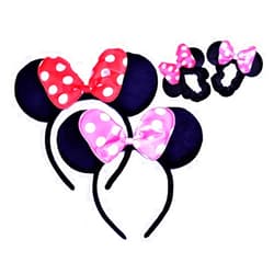Generic Minnie Girl Mouse Headbands & Scrunchies for Hair. Mouse Ears. Super Cute. 4 PACK., Pink