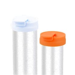 Cosmos Silicone Slim Can Lids Beverage Can Lid Cover Protector for Slim Can and Skinny Can Soda, Beer, Energy Drinks, Juice, Seltzer (Light Blue (1 Pc) + Orange (1 Pc))