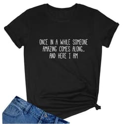 BLACKMYTH Women's Graphic Funny T Shirt Cute Tops Teen Girl Tee