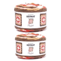 Bernat All in One Blanket Granny Choco Berry Yarn - 2 Pack of 240g / 8.5oz - 100% Polyester - #6 Super Bulky - 178 Yards per Skein - Knitting/Crochet