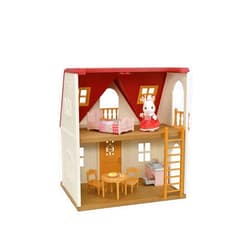 Calico Critters Red Roof Cozy Cottage Dollhouse Playset with Figure, Furniture and Accessories