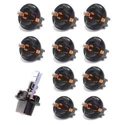 Slykew 10 PCS Car Light Holders, 0.71 Inches Mini Wedge Reading Light Bulb Base, Twist Lock Dashboard Instrument Light Socket, Fits Most Cars (Black)