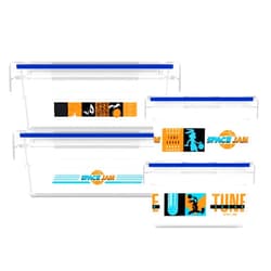 Snapware 8-Pc Plastic Food Storage Container Set, 4.6-Cup & 3-Cup Meal Prep Containers with Lid, BPA-Free with 4 Tab Locking Lids, Dishwasher, Microwave, and Freezer Safe, Space Jam: A New Legacy