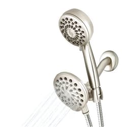Waterpik One-Touch Dual 2-in-1 Shower System With Rain Shower Head and 7-Mode Hand Held Shower Head, Brushed Nickel XPB-139E-769ME