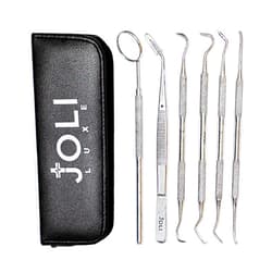 JOLI LUXE Dental Tools Kit for Teeth - Stainless Steel Plaque Remover for Teeth Scraper, Dental Mirror, with Professional-Quality Case