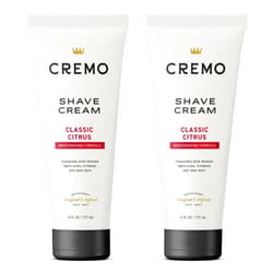 Cremo Barber Grade Original Shave Cream Classic Citrus Moisturizing Formula, Astonishingly Superior Ultra-Slick Shaving Cream Fights Nicks, Cuts and Razor Burn, 6 Fl Oz (2 Pack)