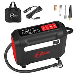 ROCGORLD R8 Tire Inflator Portable Air Compressor, DC 12V Air Compressor Portable with Large Dual Digital Screen, 3X Faster Inflation Air Pump for Car, Bike, Ball, Motor