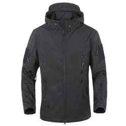Hoksml Outdoor Jacket For Men Waterproof Windresistant Fleece Lined Shark Skin Soft Shell Multi-Pocket Coat Quick-Drying Top