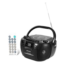 Retekess TR621 CD Player Boombox, Cassette Tape Player AM FM Radio, Stereo Sound, USB and TF Card Playback with Remote Control, Tape Recording, for Home(Black)