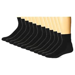 Hanes mens Socks, X-temp Cushioned Ankle Socks, 12-pack 12-14 Black - 12 Pack