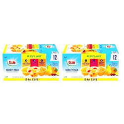 Dole Fruit Bowls in 100% Juice Variety Pack Snacks, Peaches, Cherry Mixed Fruit, Mandarin Oranges, 4oz 12 Total Cups, Gluten & Dairy Free, Bulk Lunch Snacks for Kids & Adults (Pack of 2)