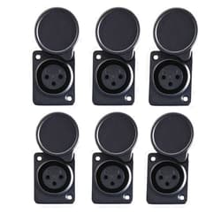 QLXHBOT XLR Female Jack Panel Mount 3-Pin for Microphone Connector Adapter Converter Audio Speaker with Waterproof Cover 6Pcs