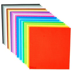 Strictly Briks Compatible with LEGO 24 Pack Classic Baseplates 10x10 in, Stackable Building Plates with 32 x 32 Studs, Mats, Bases, Boards, Sheets 100% Compatible with All Major Brands, Rainbow Colors
