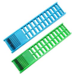 LUORNG Fishing Hook Holder 2pcs 6x27cm Blue and Green Fishing Snelled Hook Holder Plastic Double Side Spring Hooks Storage Catch Holder for Snelled Rigs Holder Lead Tray Jigs Board