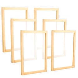 Pllieay 6 Pieces Wood Silk Screen Printing Frames 10 x 14inch with 110 White Mesh for Screen Printing