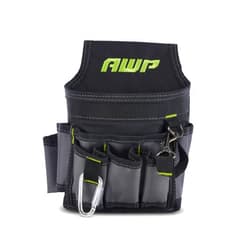 AWP Ballistic Nylon Mini Tool Pouch Multi-Pocket Organizer for Electricians, Professional Tool Box for Efficient Organization, Black/Gray | 1L-23021-2