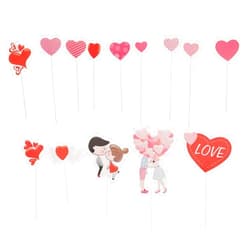 ABOOFAN 6 Sets Valentine's Day Cake Inserts Valentine Paper Cake Picks Christmas Toothpick Valentine s Day Decor Happy Valentine’s Day Valentine Cute Cupcakes Xmas Dessert Bride Pastry