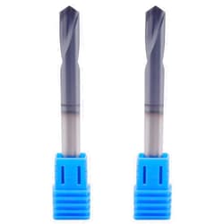 BestParts High Performance 2Pcs Solid Carbide Spotting Drill - AlTiN Coated, 120 Degree, 2 Flute, 1/4