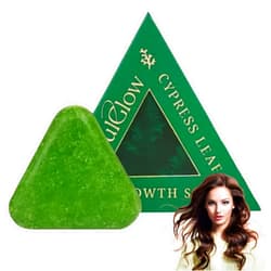 HMAMOR Cypress Leaf Hair Growth Soap, Nature Triangle Shampoo Bar, Green Shampoo Bar, Calming & Strengthens Hair for Women and Mens (1 Pc)