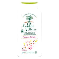 Le Petit Olivier Shower Cream, Cherry Blossom, 16.9 oz - Moisturizing Cream for Sensitive Skin - Natural Extracts - Enriched with Glycerin - pH Neutral - Soap-Free - Dye-Free - In-Shower Body Cream