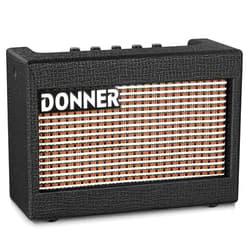 Donner Mini Electric Guitar Amp Wooden 5W Small Guitar Amplifier Desktop Practice Guitar Speaker, M-3